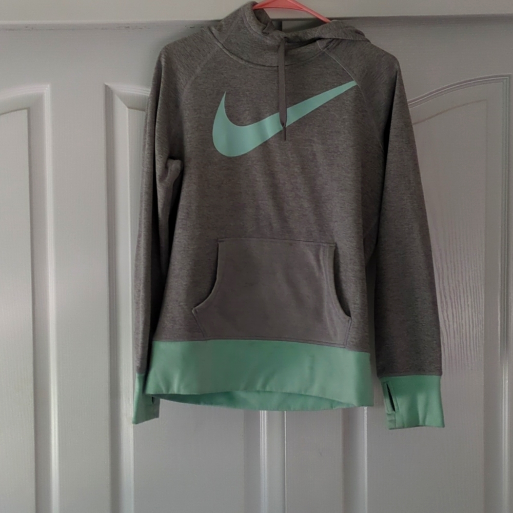 Teal and grey Nike hoodie